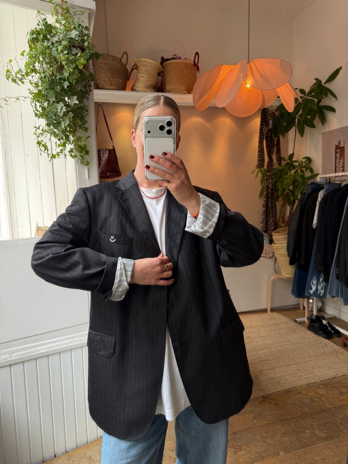 Vintage oversized handmade smile blazer