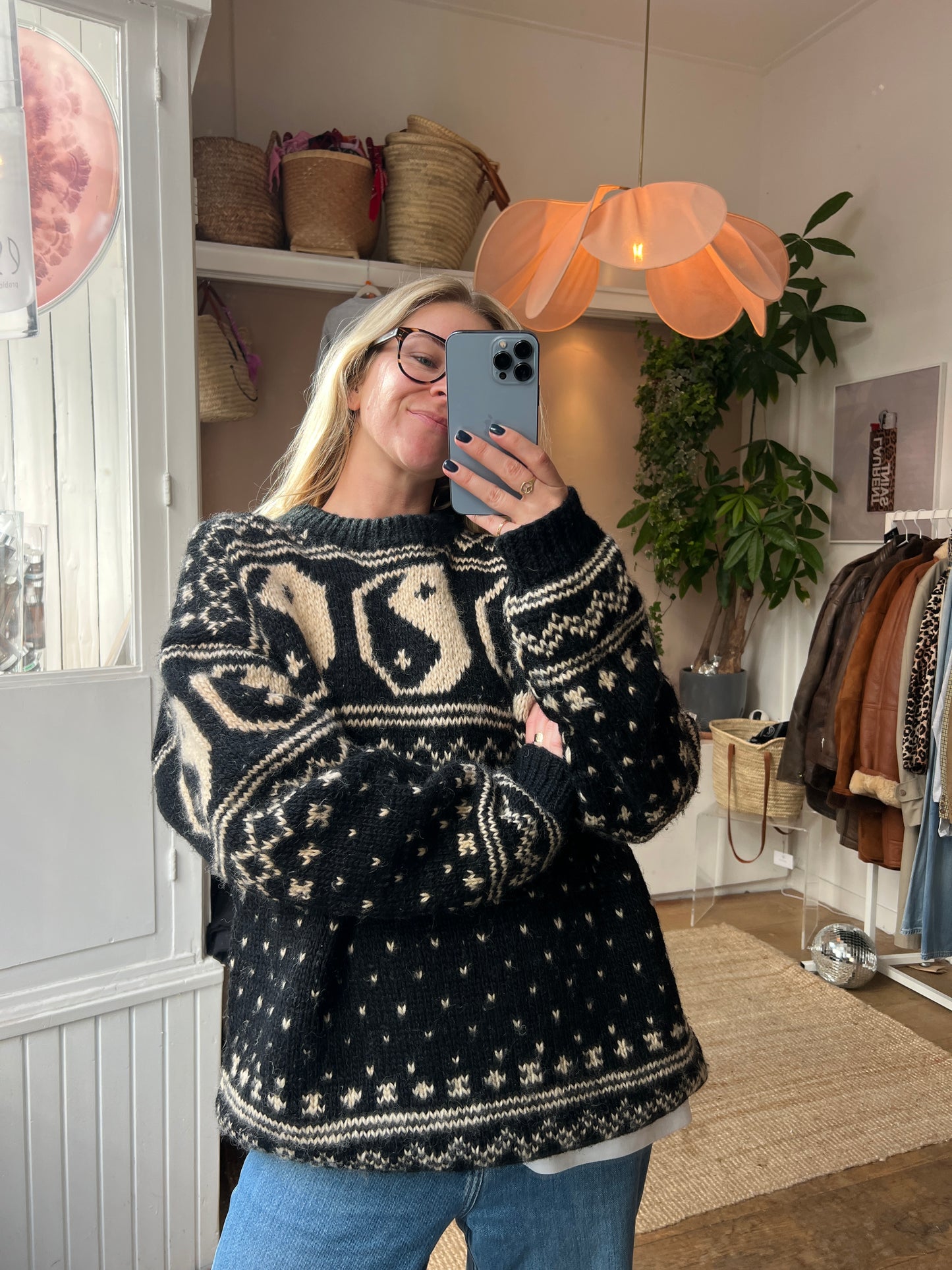 100% wollen yin yang trui