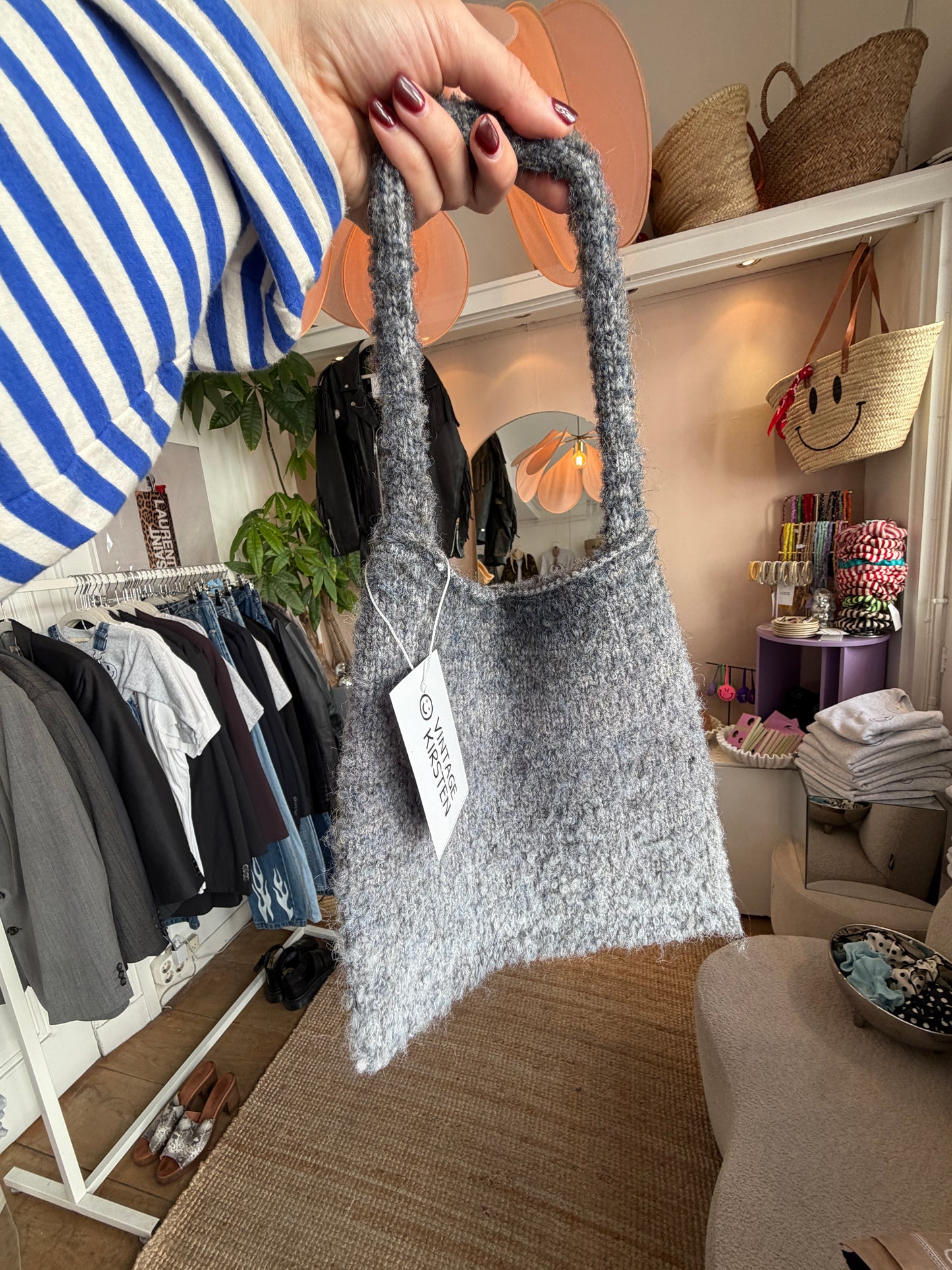 Wool grey handtasje