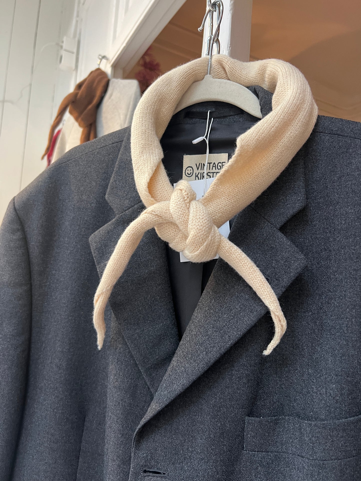 Oversized vintage wollen grijze blazer