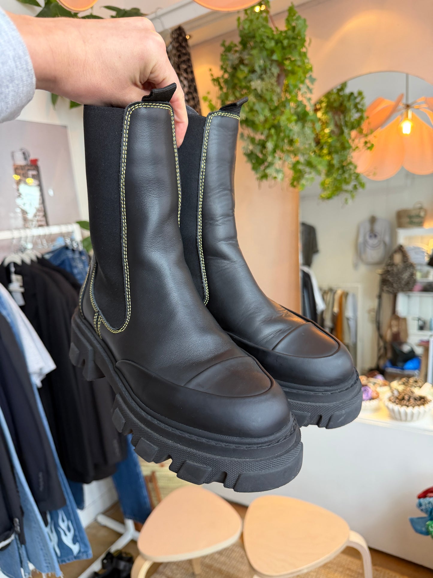 Ganni Chelsea boots black