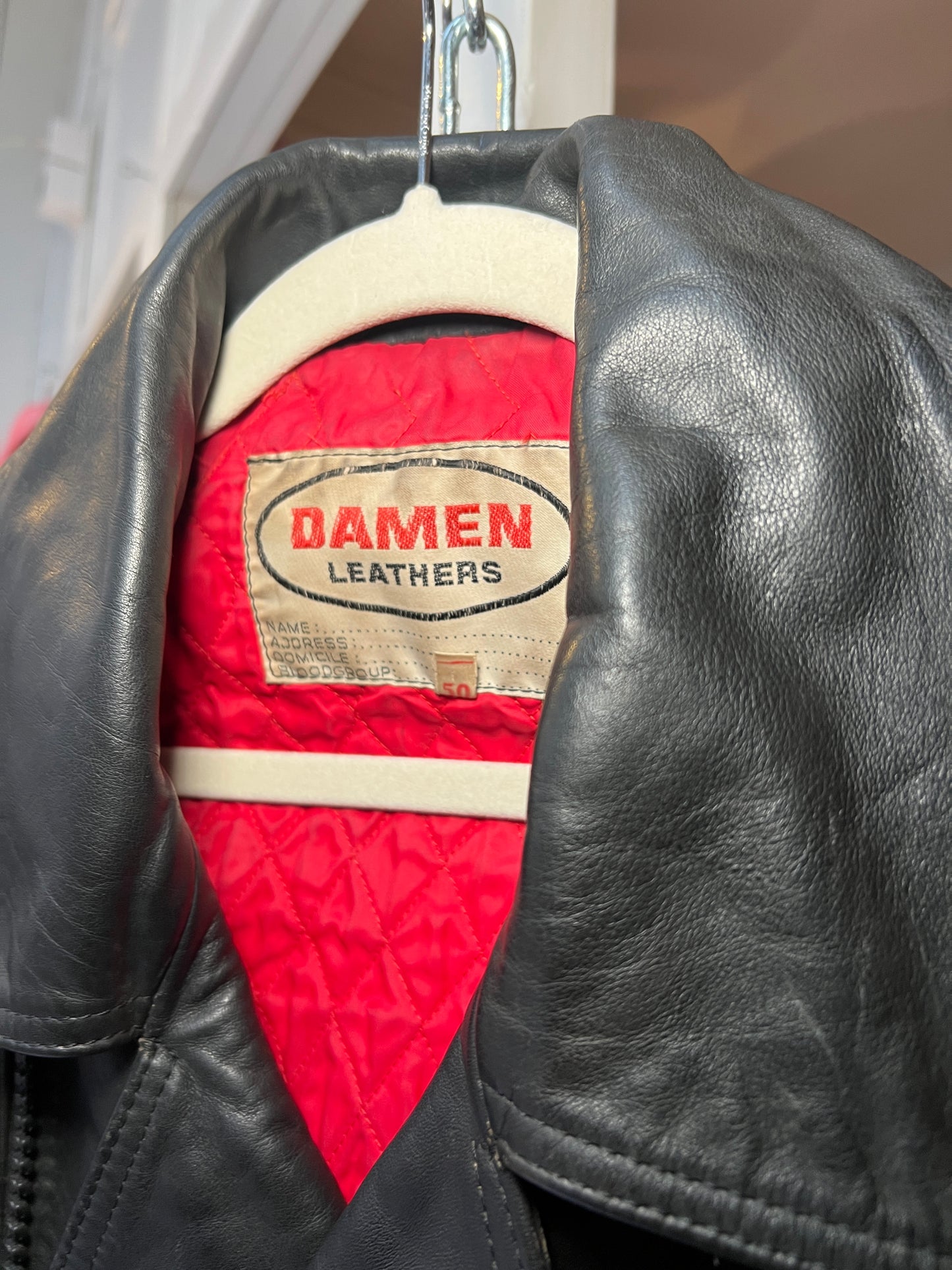 Vintage leather black bikerjack