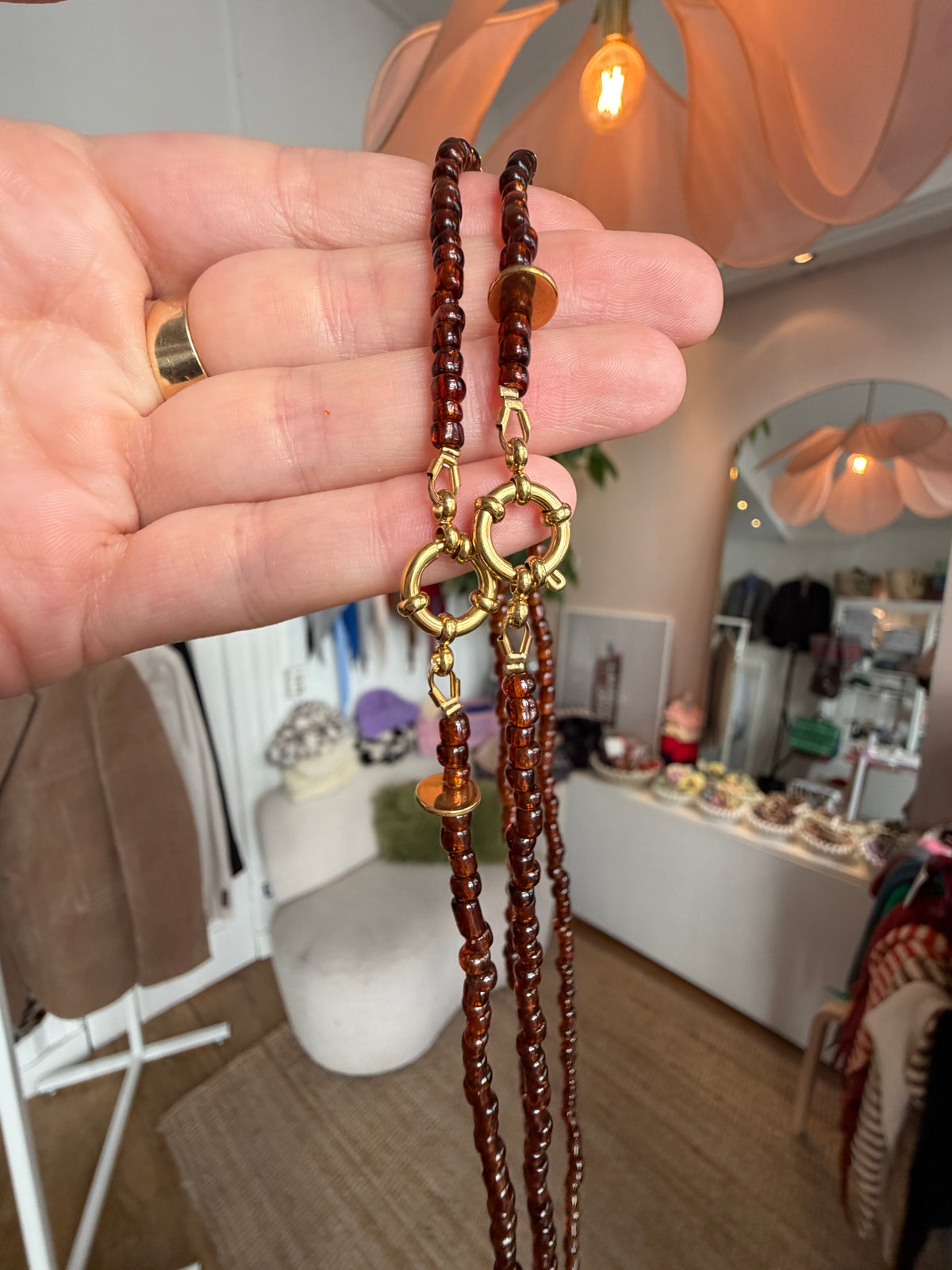 Vintage glaskraal brown