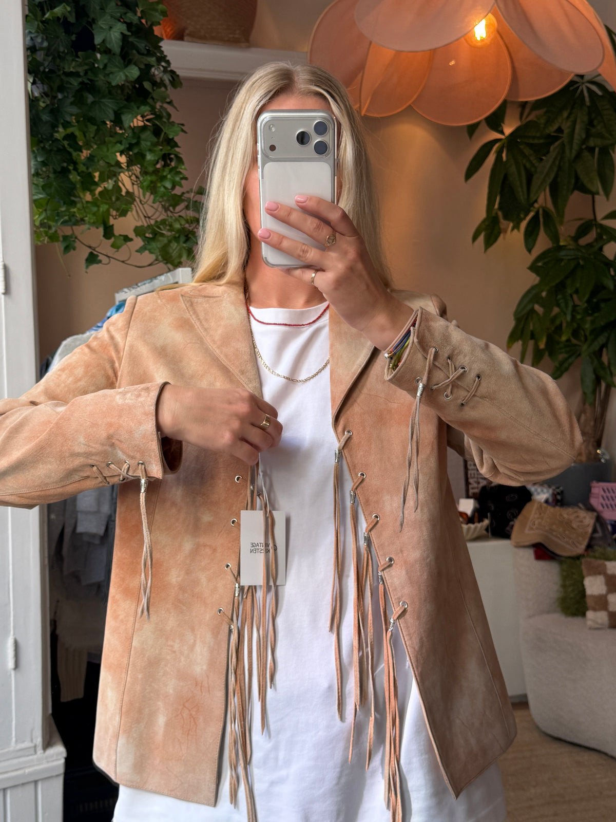 Vintage suede fringe jack