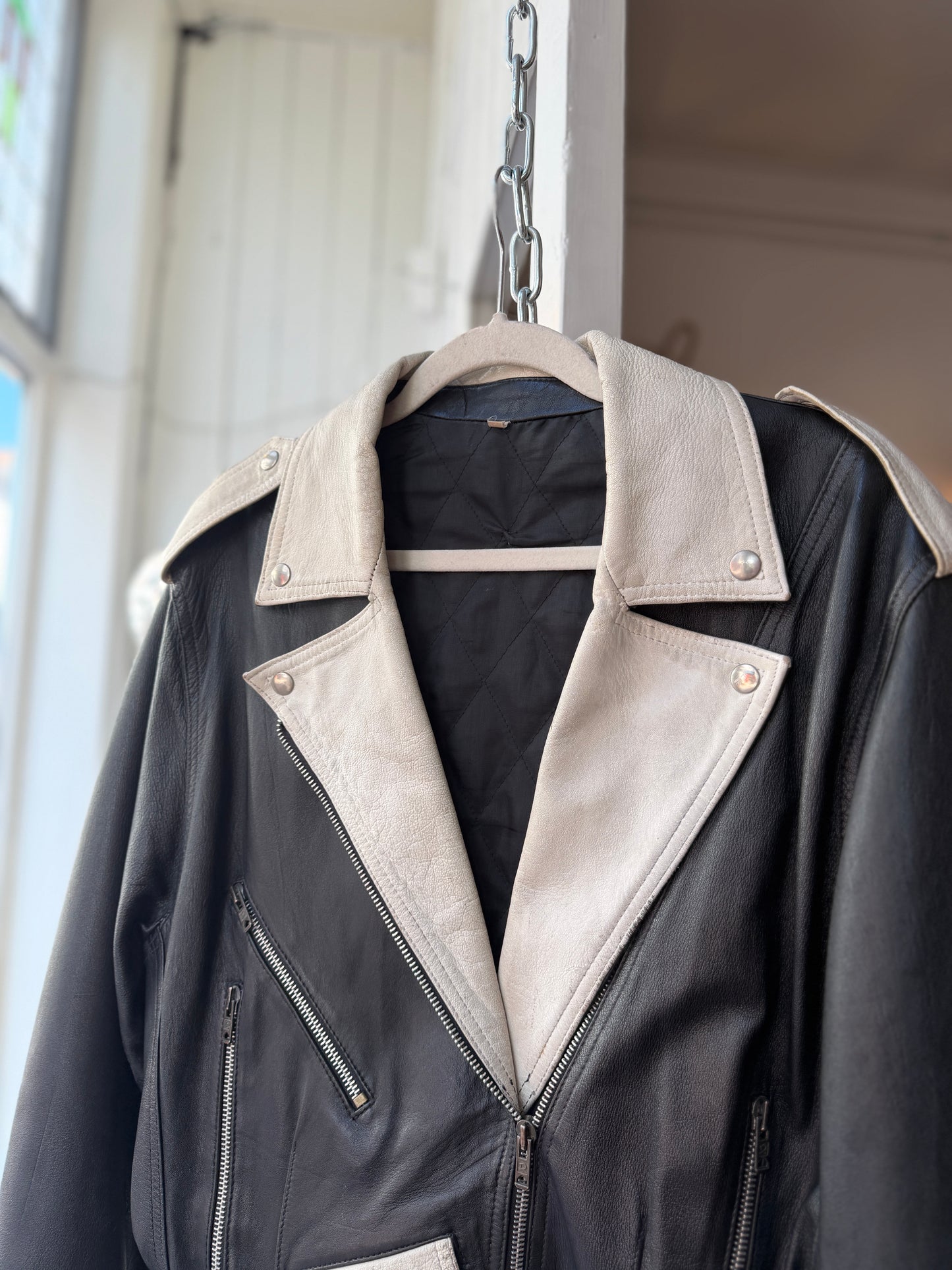 Vintage leren motorjack