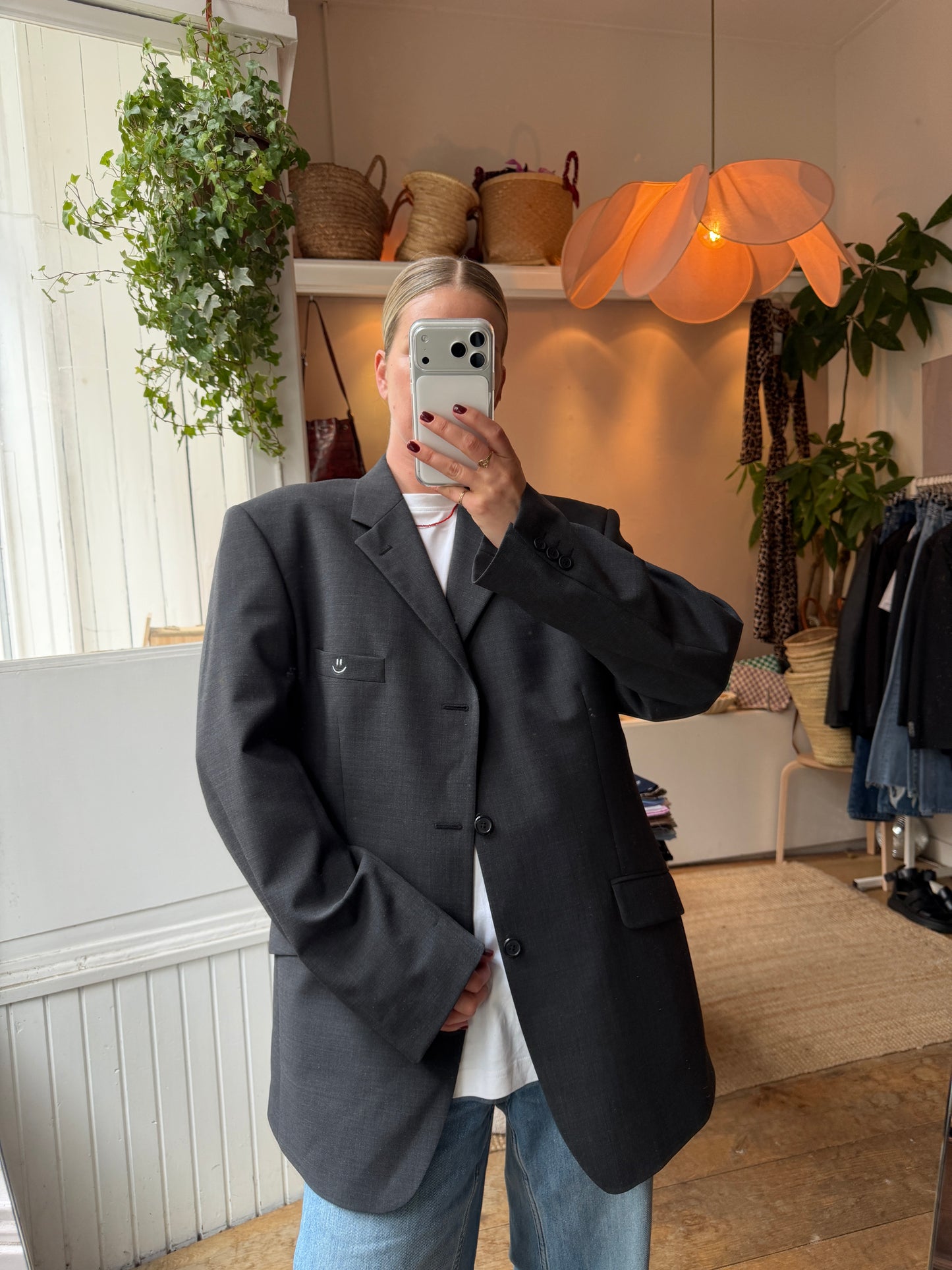 Vintage oversized grey blazer ◡̈