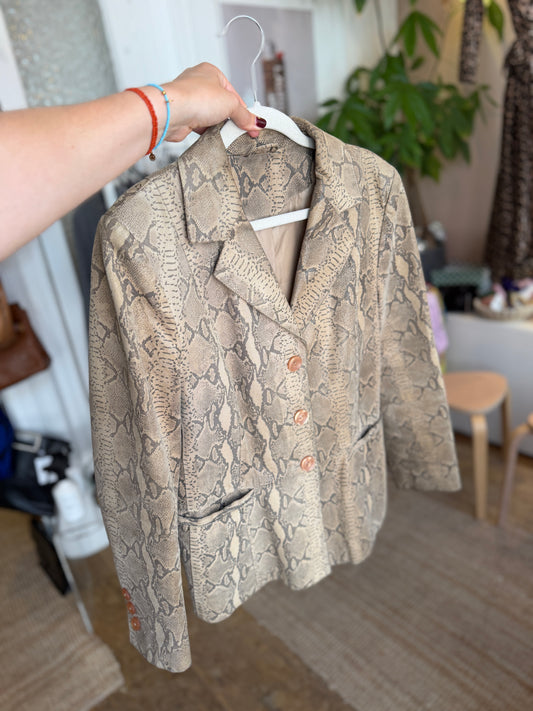 Leather snake blazer