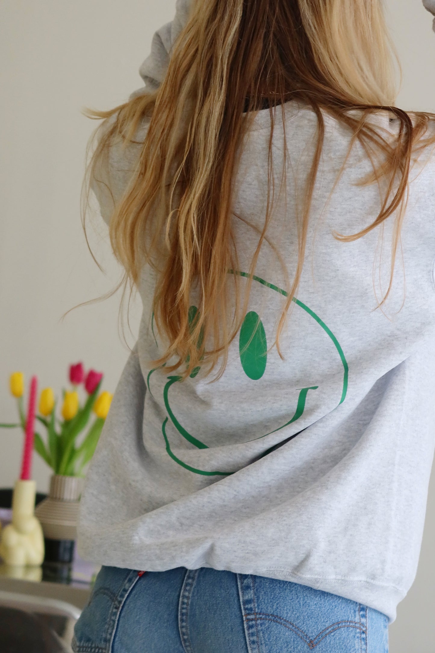 Vintage Kirsten groene smiley trui