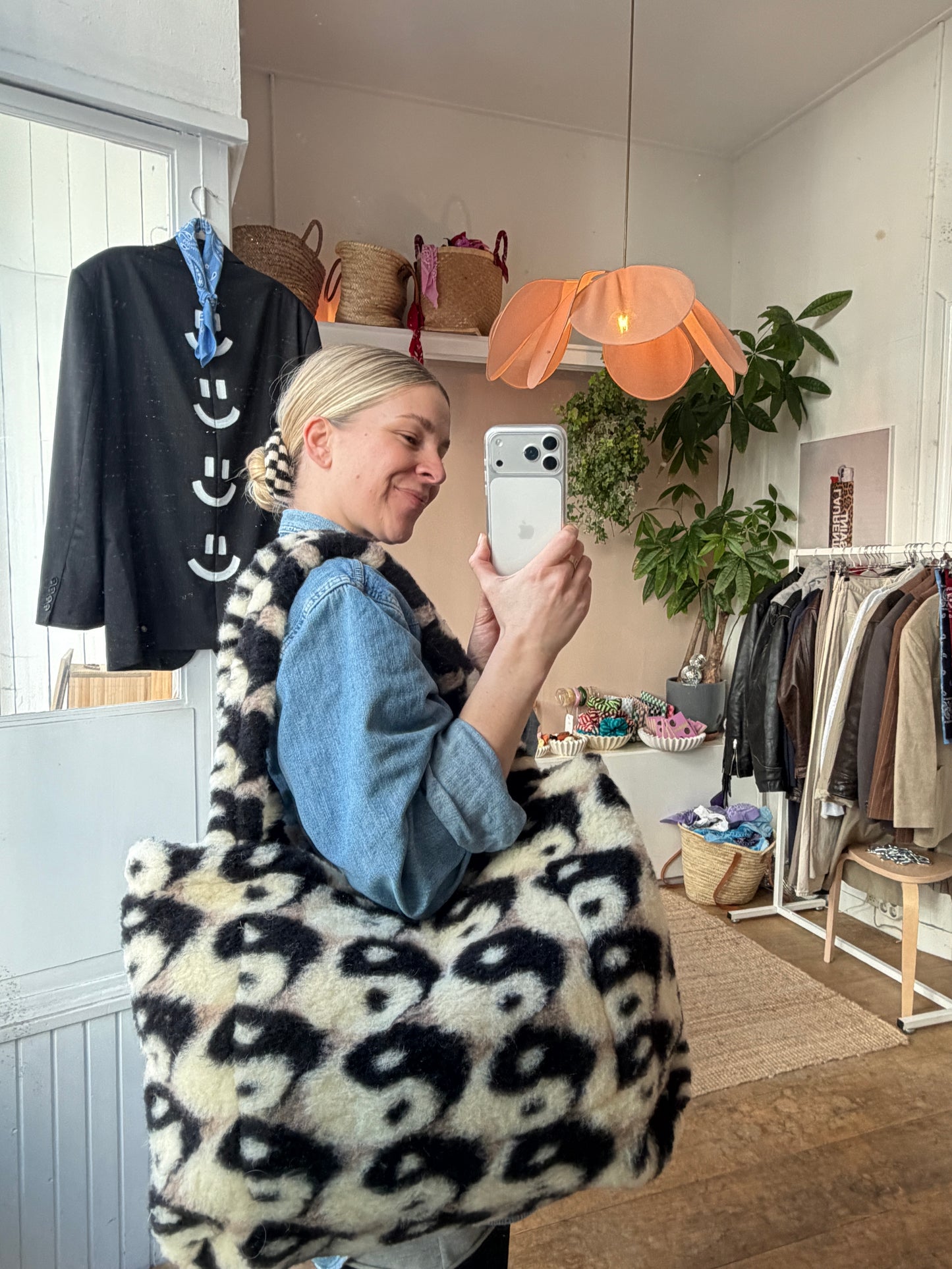 100% wollen yin yang bag