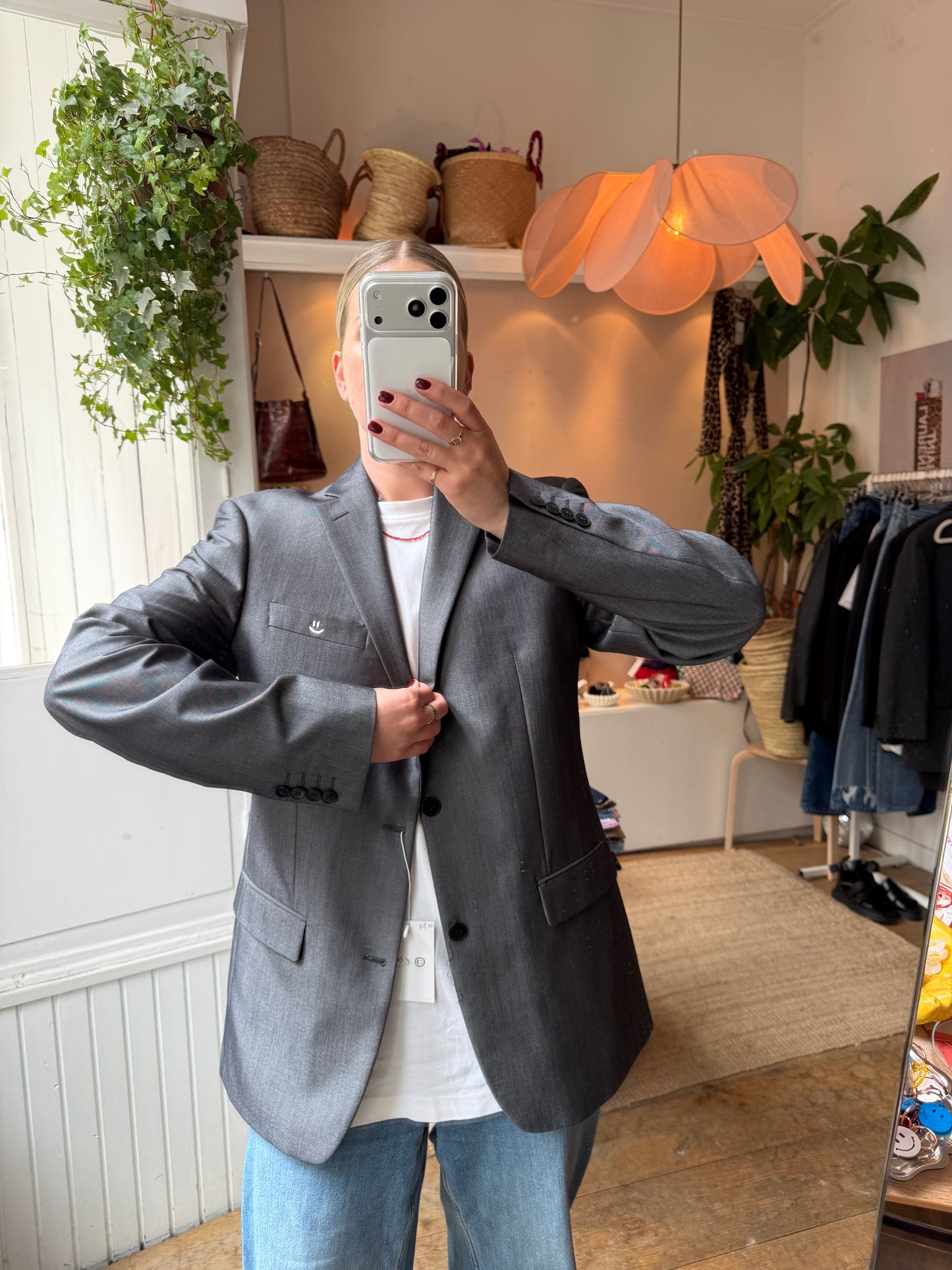 vintage oversized grey blazer ◡̈
