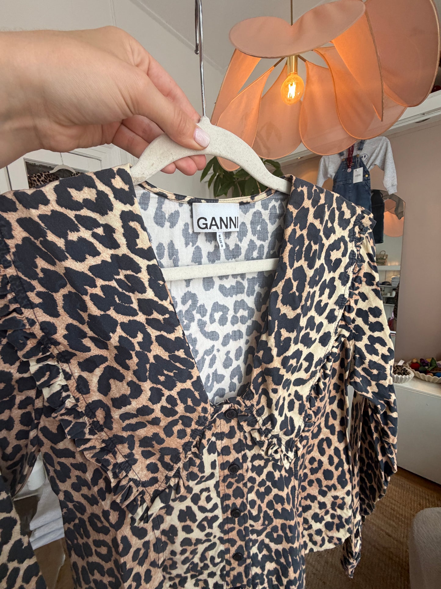 Ganni blouse luipaard