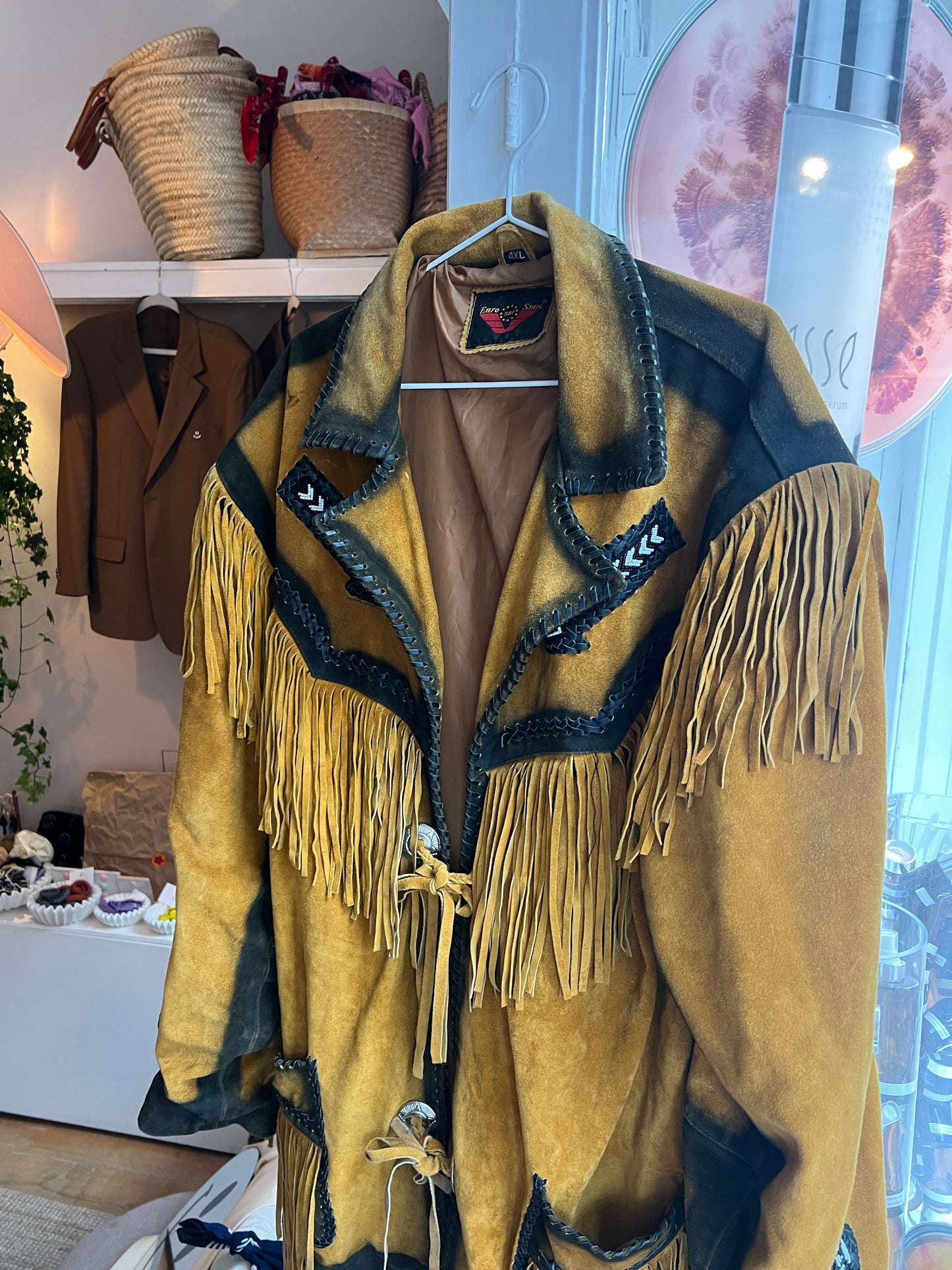 Vintage fringe leer jack