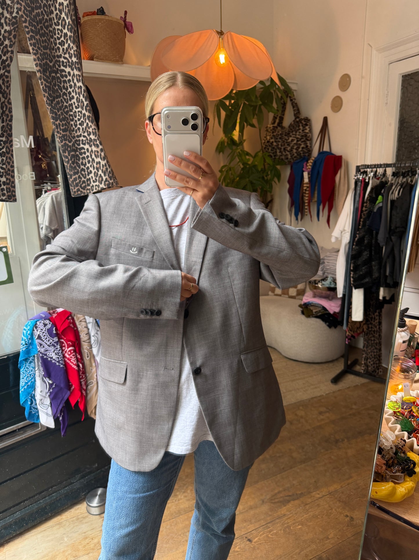 Vintage oversized blazer light grey ◡̈