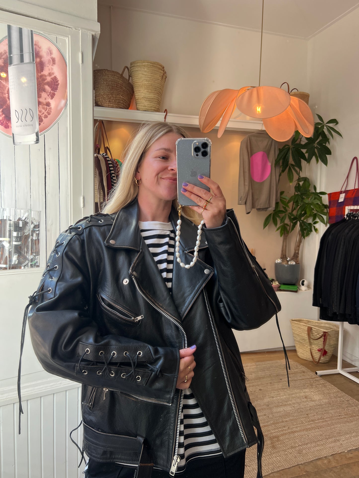 Vintage echt leren motorjack