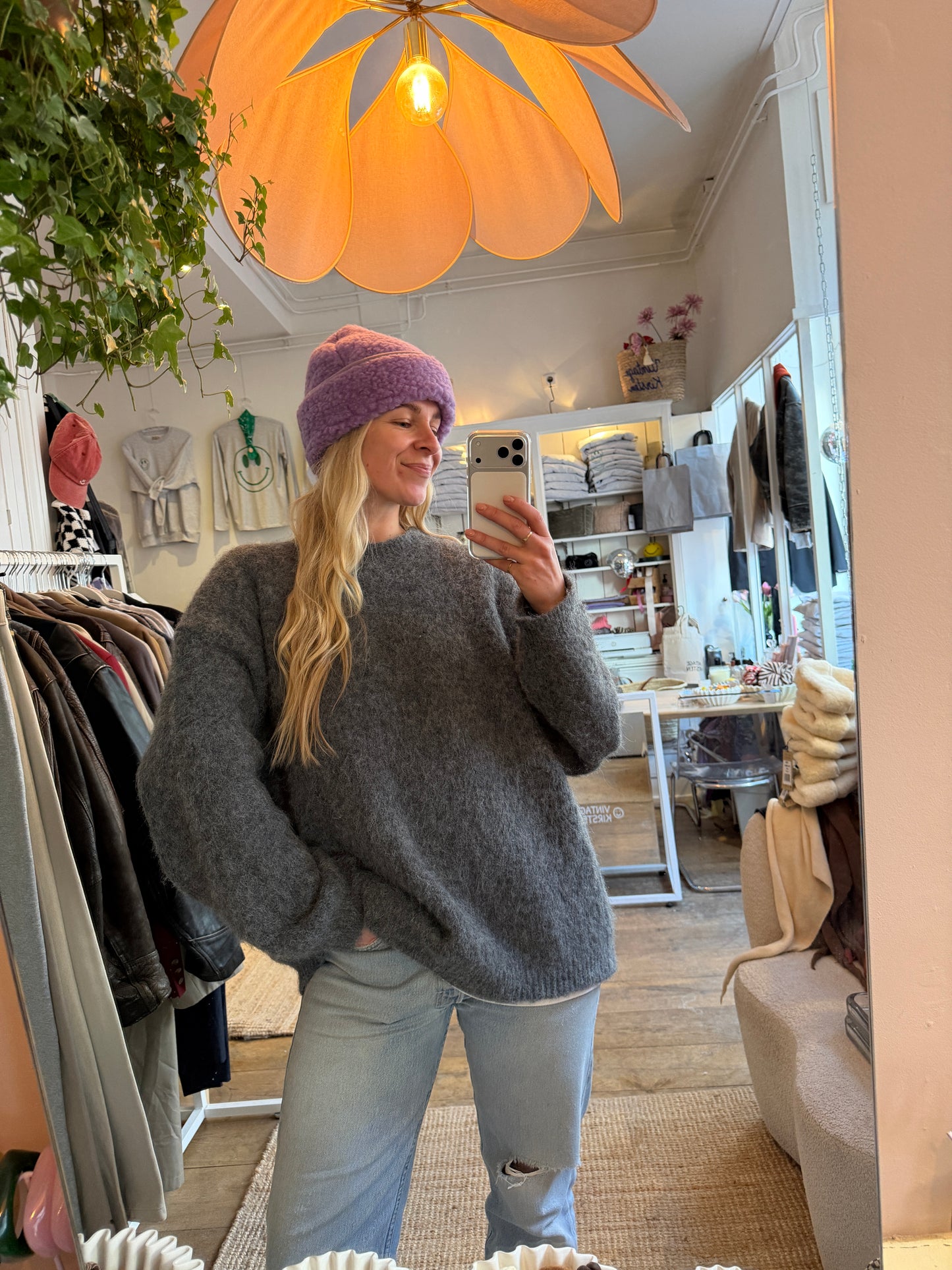 100% wollen mutsen lila