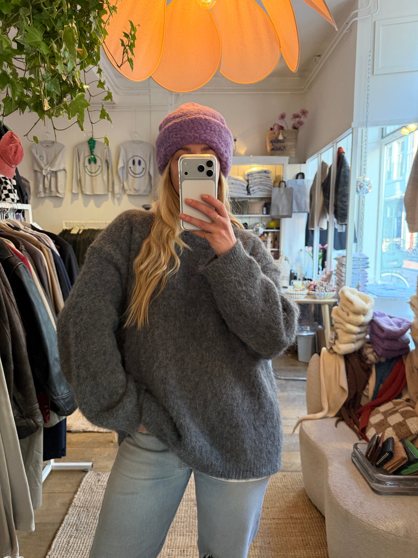 100% wollen mutsen lila