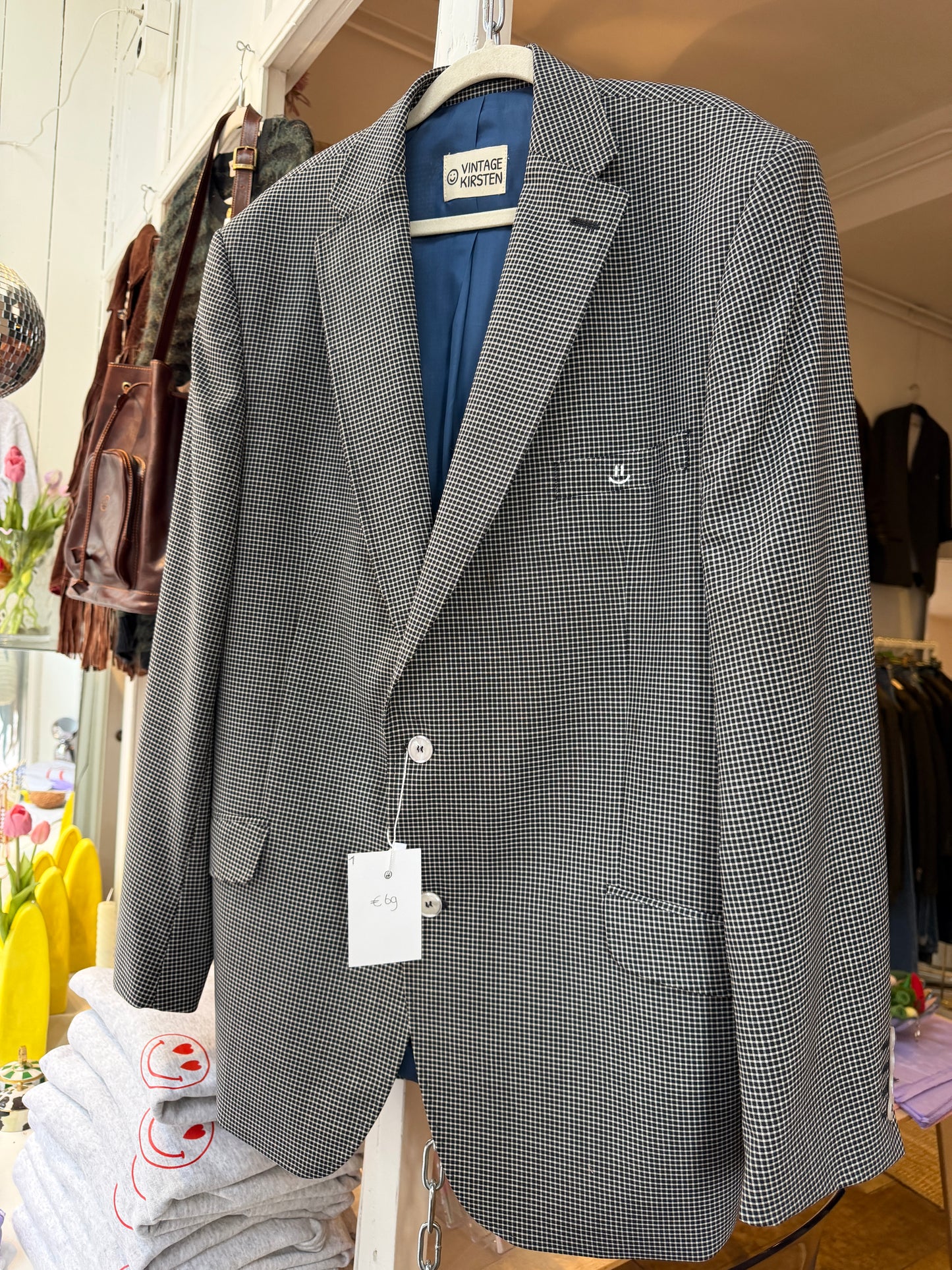 Oversized vintage blazer blokjes