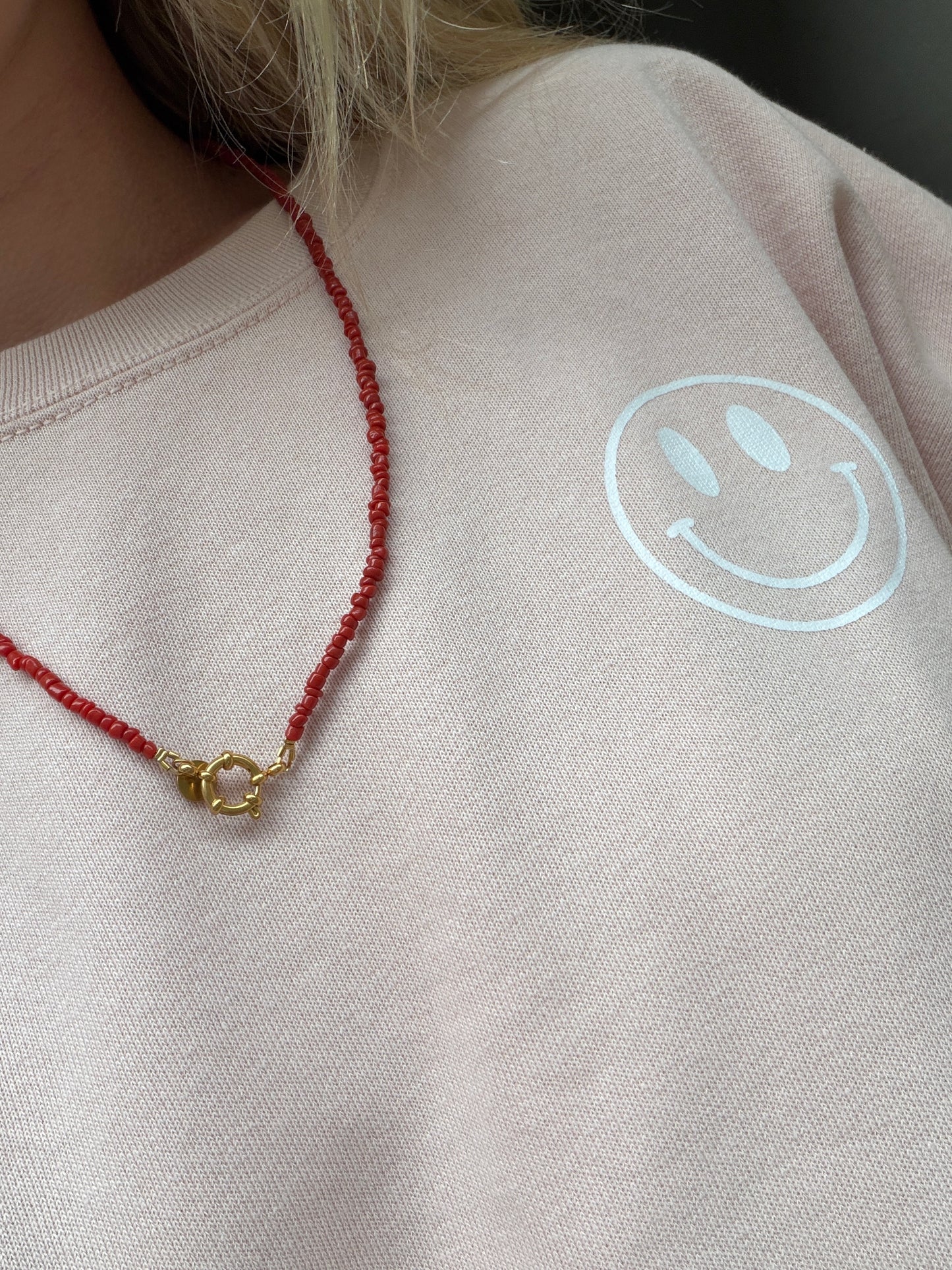 Vintage bloedkoraal ketting