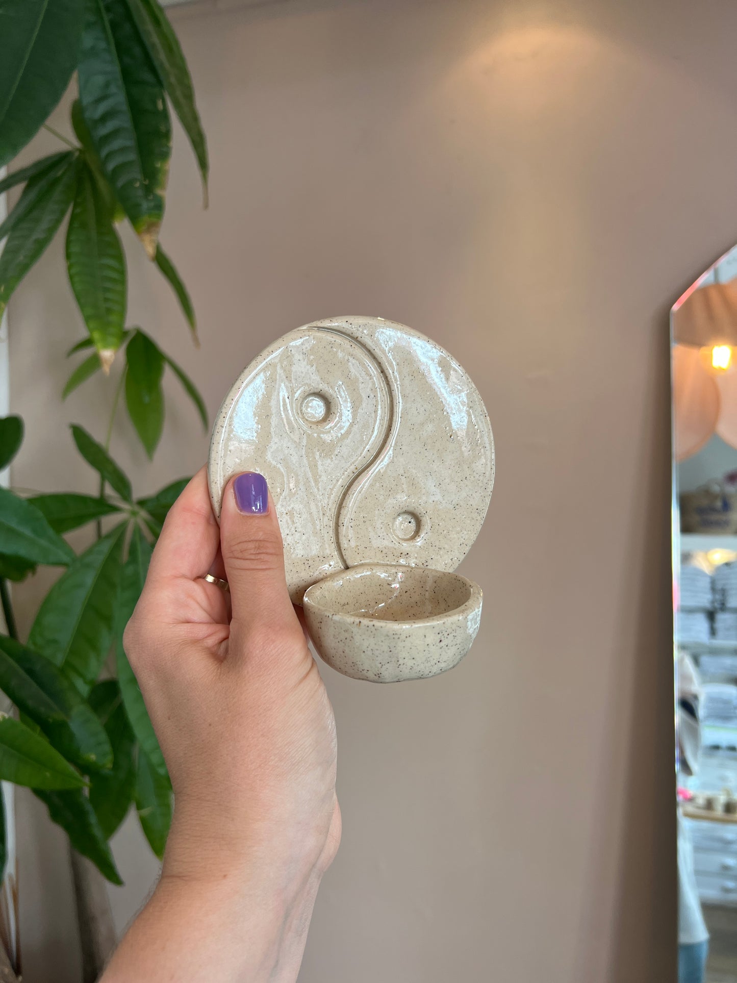 Yin yang keramiek waxinelicht houder