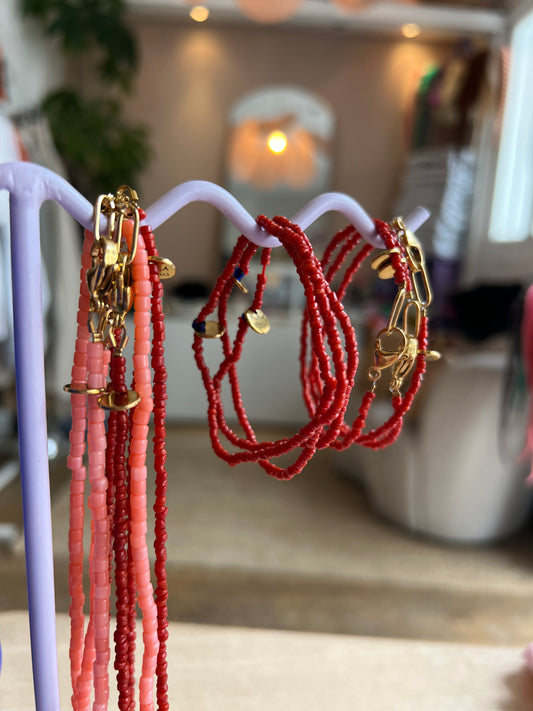 Vintage bloedkoraal armband