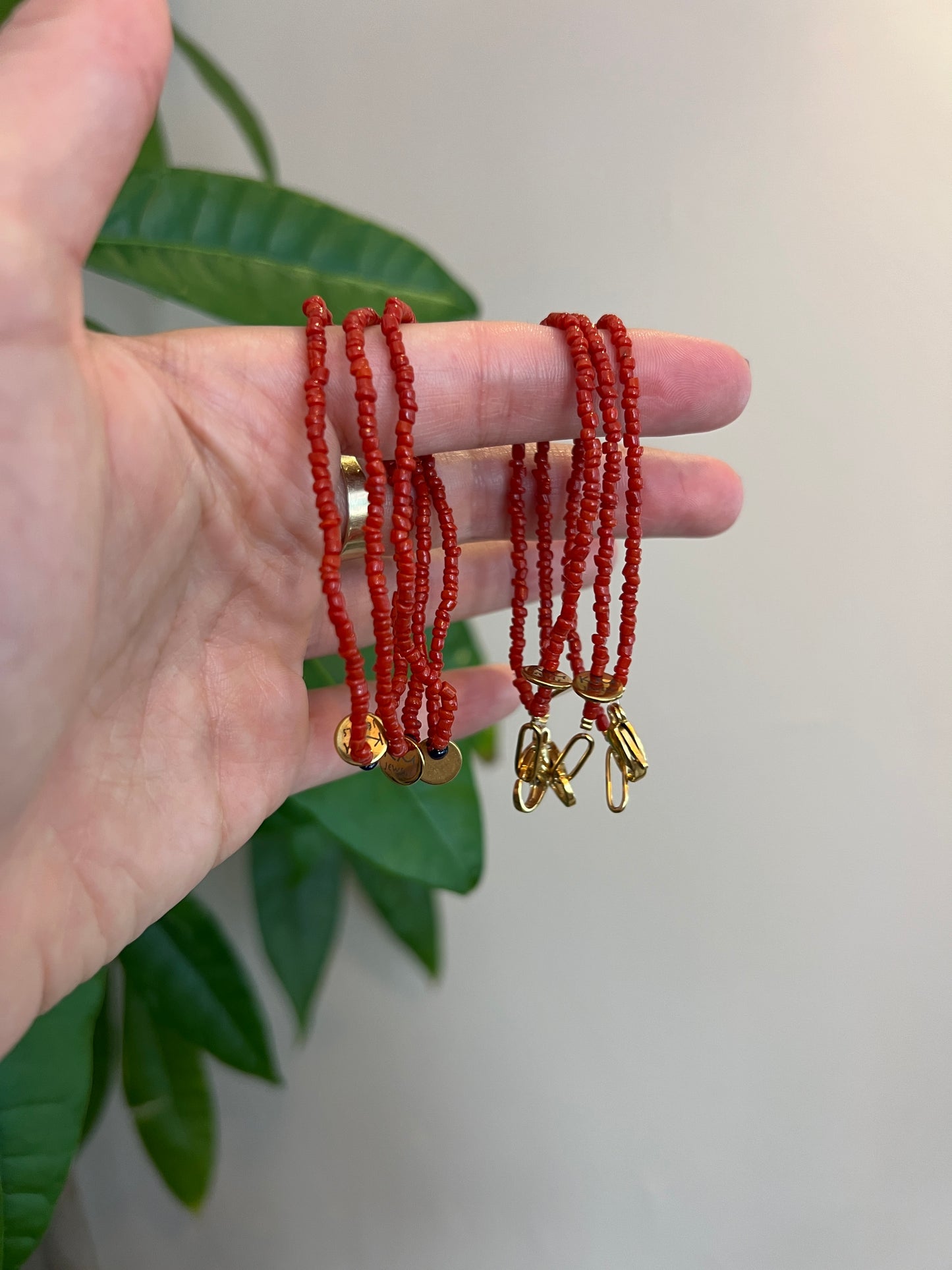 Vintage bloedkoraal armband