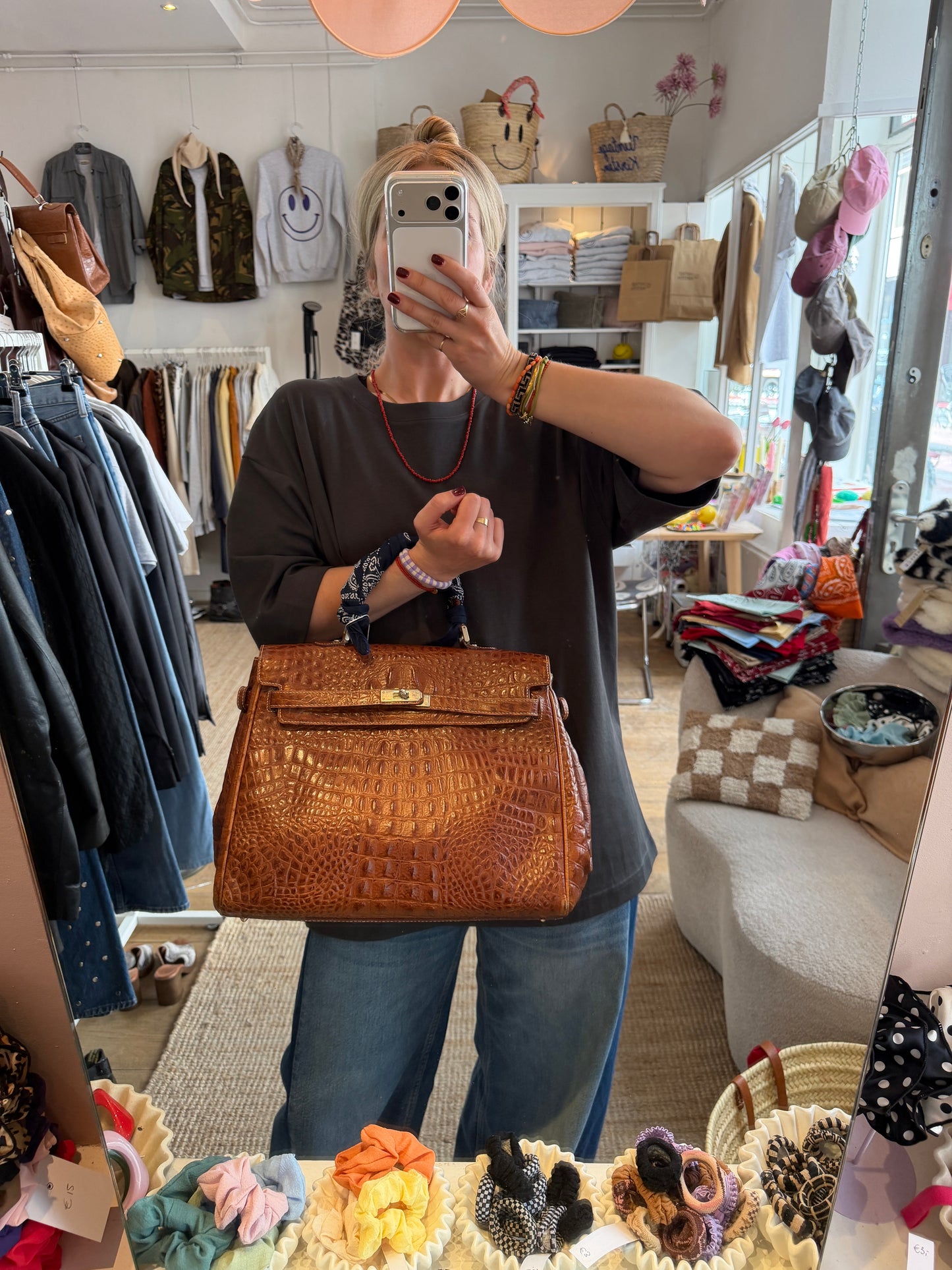 Vintage leren akte tas