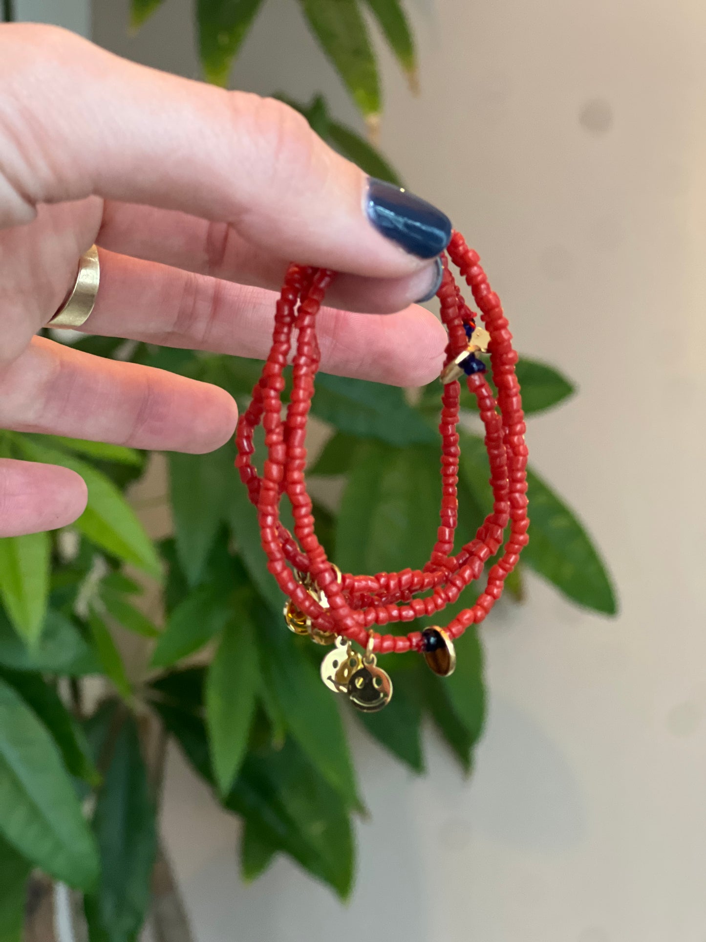 Vintage bloedkoraal armband