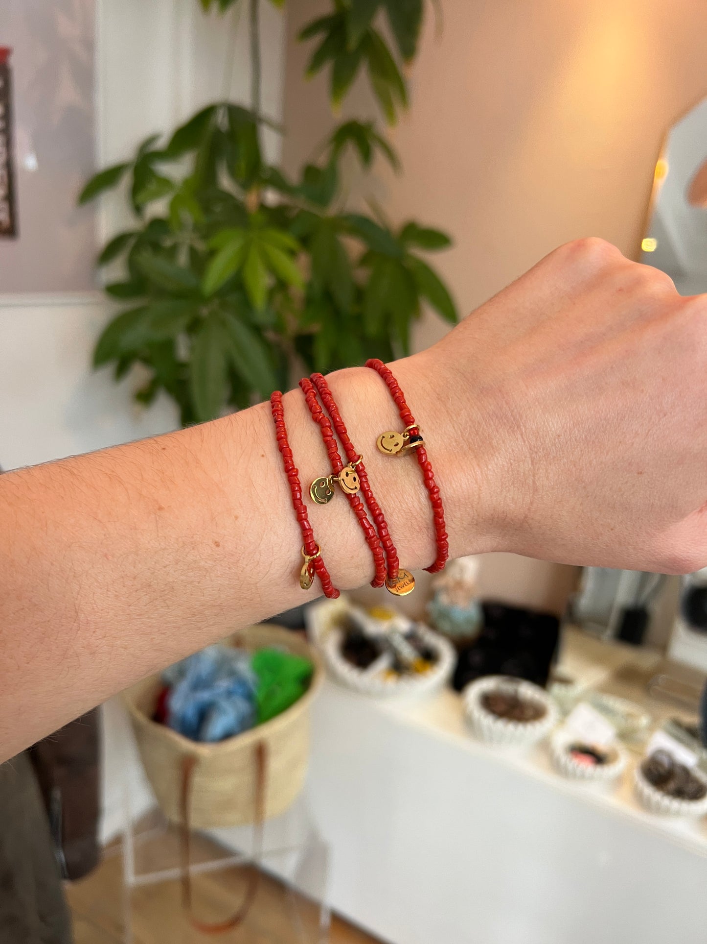 Vintage bloedkoraal armband