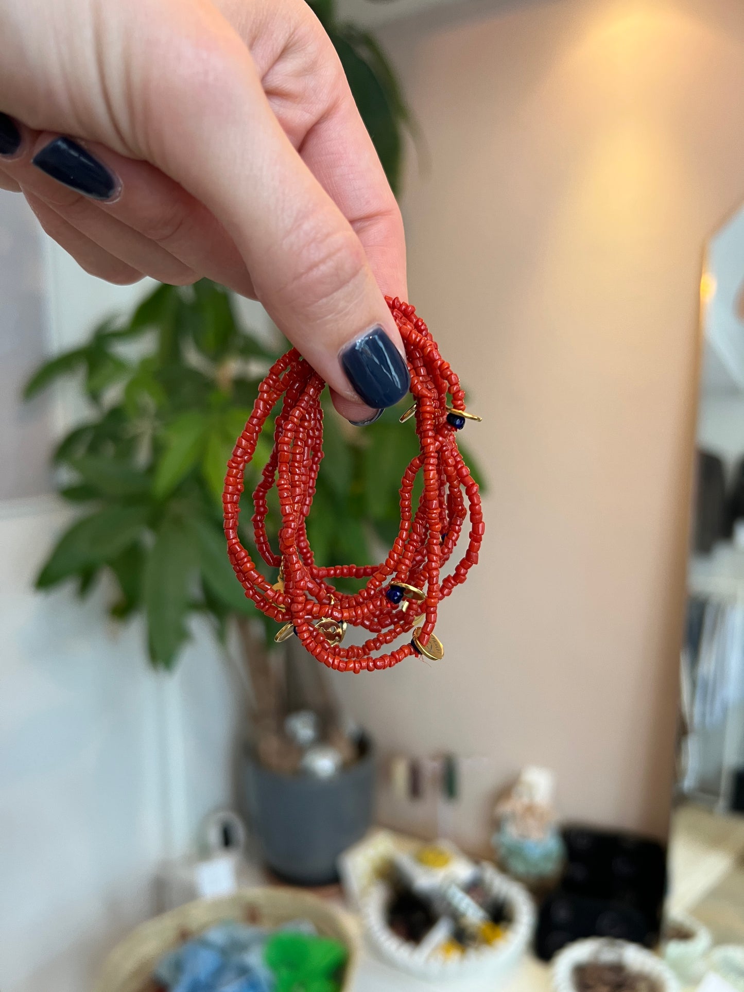 Vintage bloedkoraal armband