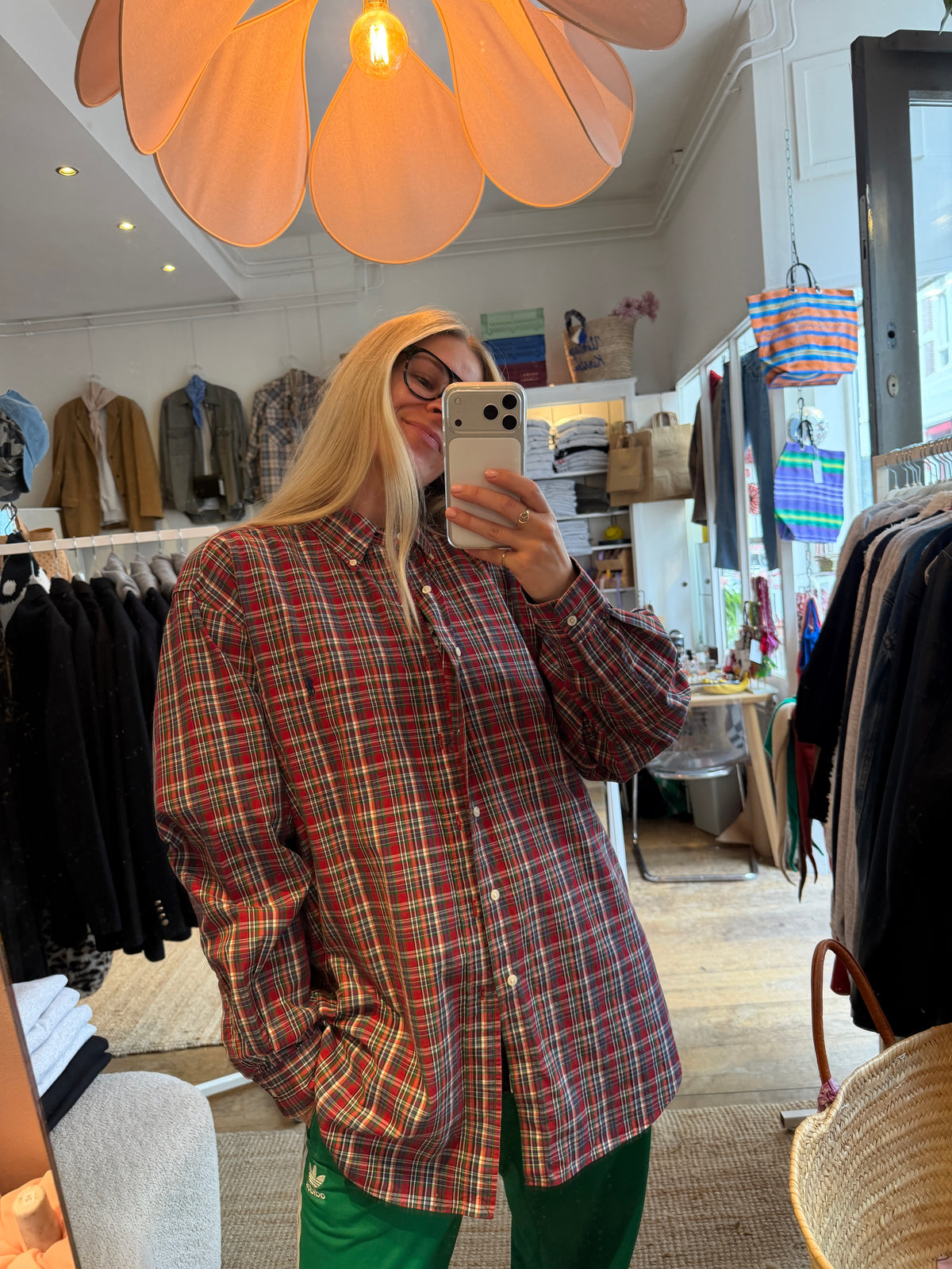 Ralph Lauren oversized checked blouse