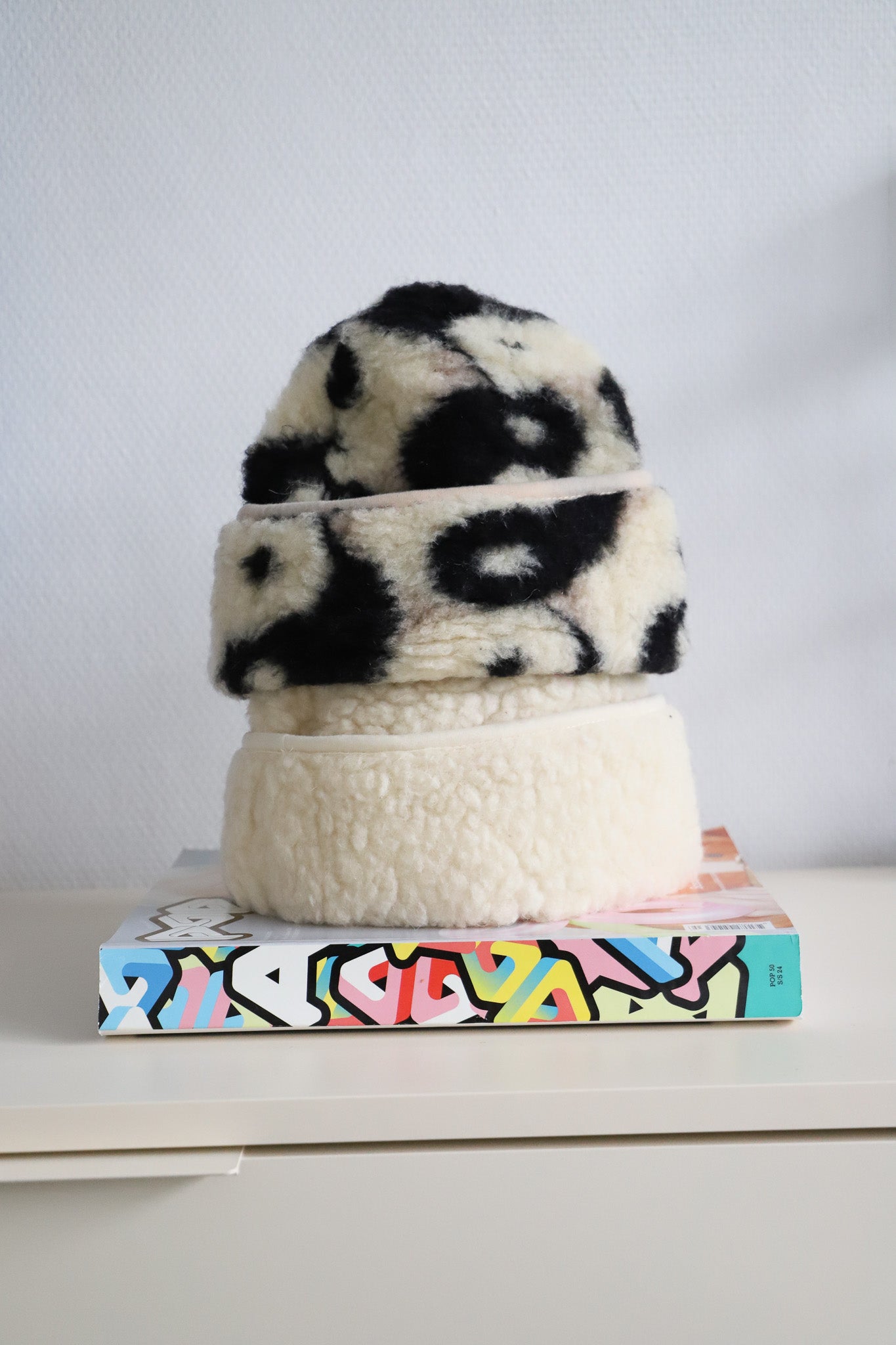 100% wollen muts creme